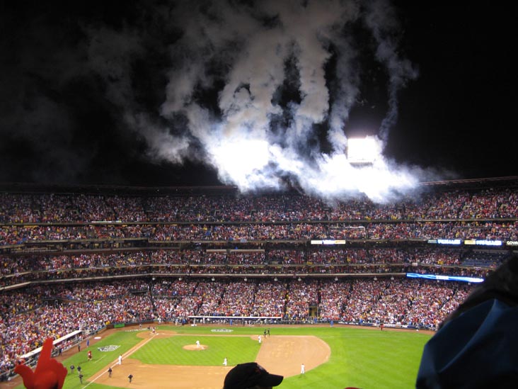 Pregame Fireworks, View From Section 302, Philadelphia Phillies vs. New York Yankees, World Series Game 3, Citizens Bank Park, Philadelphia, Pennsylvania, October 31, 2009