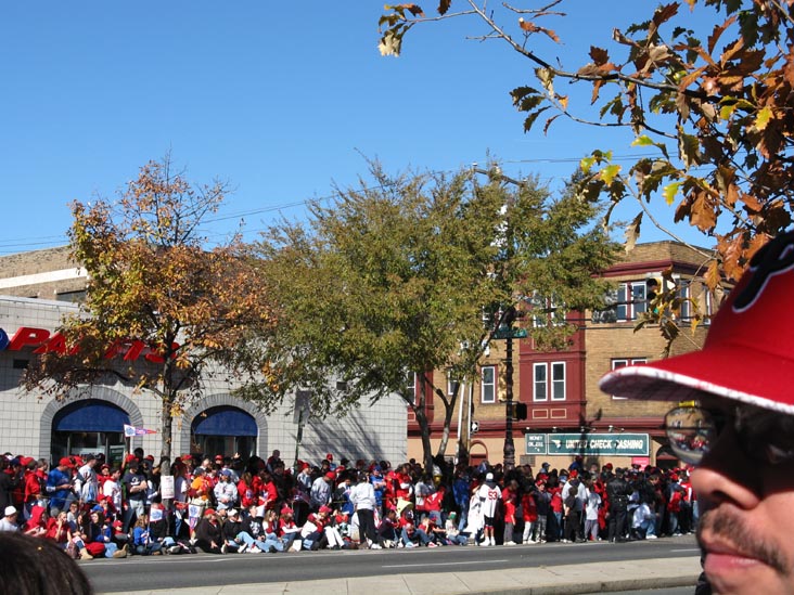 Crowds Waiting on Broad Street Near Bainbridge Street, 2008 Phillies World Series Parade, South Philadelphia, Philadelphia, Pennsylvania, October 31, 2008, 12:04 p.m.