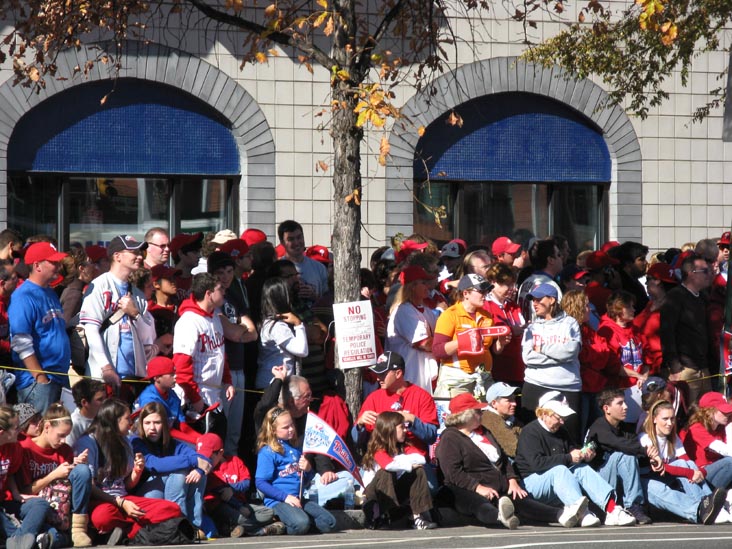 Crowds Waiting on Broad Street Near Bainbridge Street, 2008 Phillies World Series Parade, South Philadelphia, Philadelphia, Pennsylvania, October 31, 2008, 12:18 p.m.
