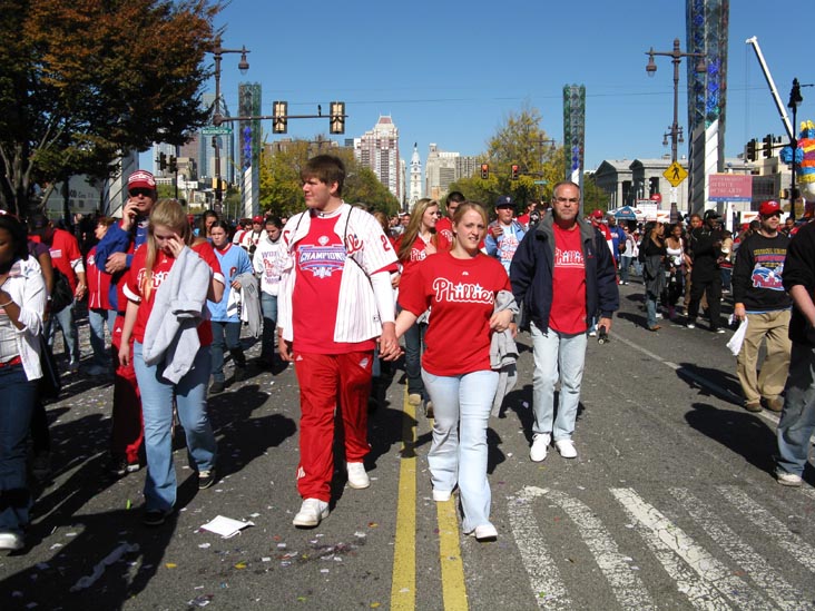 Broad Street Near Washington Avenue, 2008 Phillies World Series Parade, South Philadelphia, Philadelphia, Pennsylvania, October 31, 2008, 1:28 p.m.