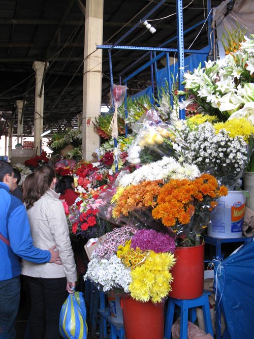 Flower Stands, Mercado San Pedro, Cusco, Peru