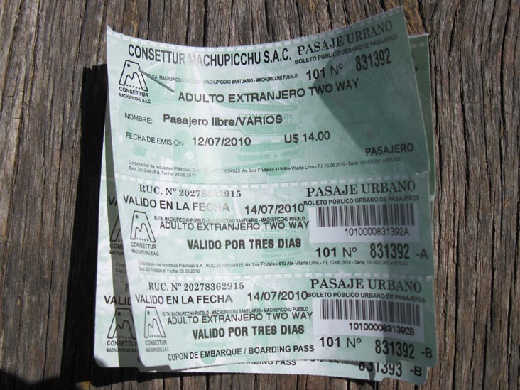 Tickets, Bus To Machu Picchu, Aguas Calientes/Machupicchu Pueblo, Cusco Region, Peru