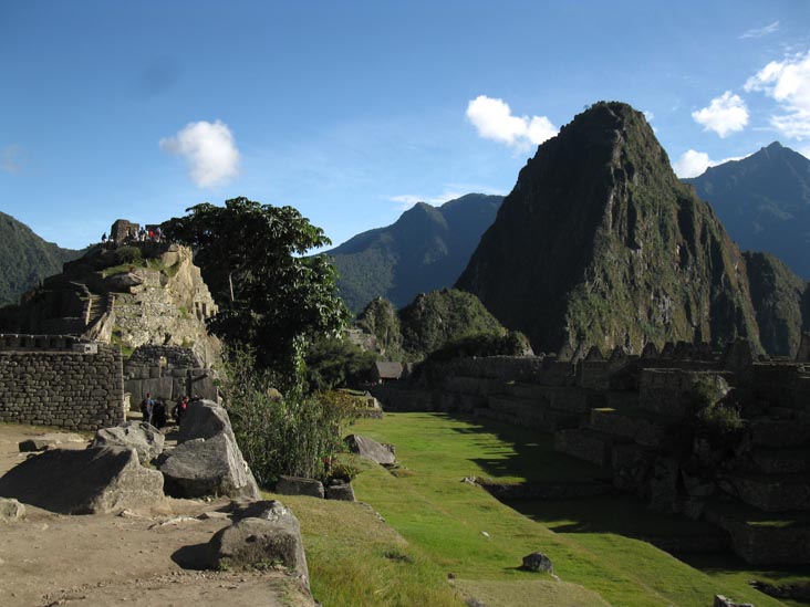 Central Plaza and Wayna Picchu From Sacred Plaza Area, Machu Picchu, Peru