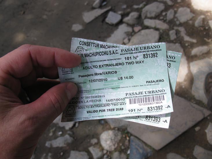 Tickets For Bus To Aguas Calientes/Machupicchu Pueblo, Machu Picchu, Peru