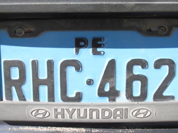 Peru License Plate
