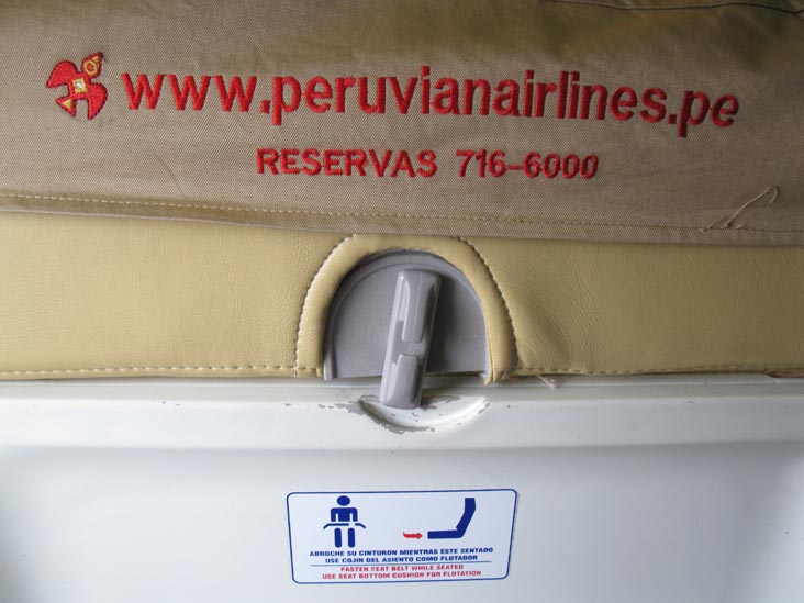Seat Back, Peruvian Airlines Flight 270 From Lima To Arequipa, Peru