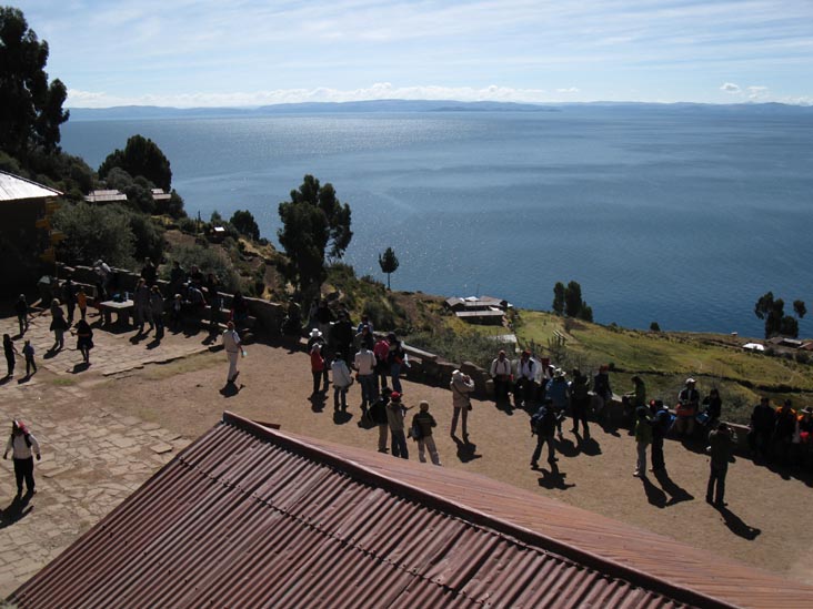 View From Centro Artesanal Comunitario San Santiago, Main Plaza, Taquile Island/Isla Taquile, Lake Titicaca/Lago Titicaca, Peru