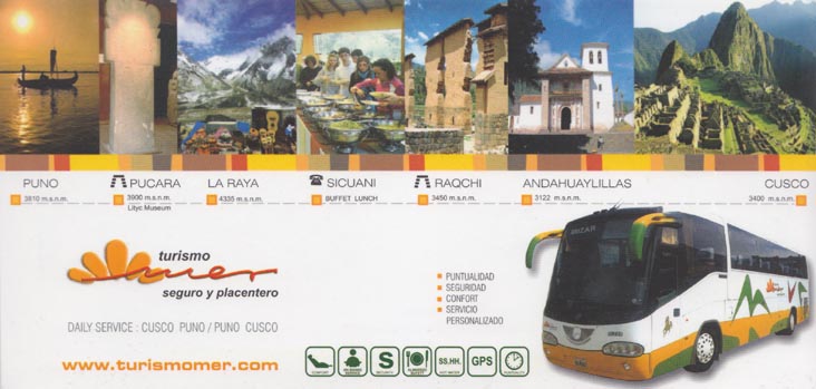 Turismo Mer Puno to Cusco Brochure