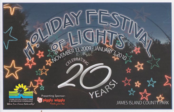 Holiday Festival of Lights Brochure, James Island County Park, Charleston, South Carolina