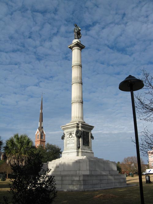 John C. Calhoun Monument and St. Matthew's Lutheran Church, Marion Square, Charleston, South Carolina