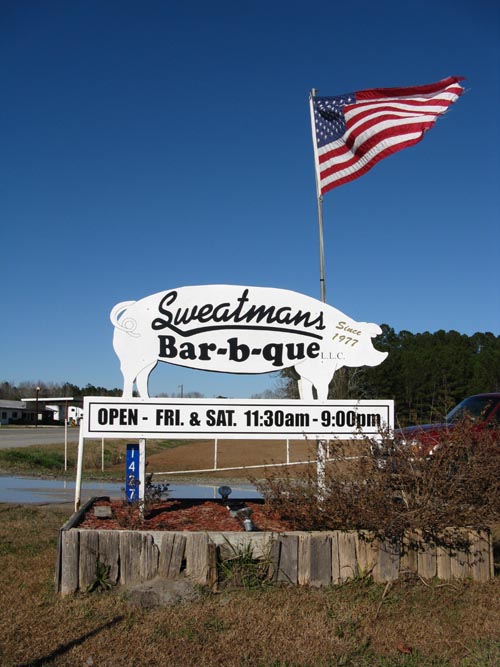 Sweatman's Bar-B-Que, 1427 Eutaw Road (Highway 453), Holly Hill, South Carolina