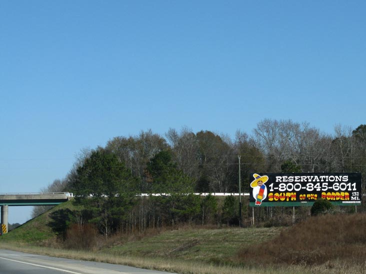 Reservations South of the Border Billboard, 132 Miles From South of the Border, Interstate 95, South Carolina
