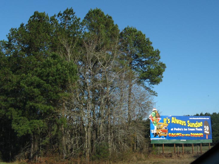 It's Always Sundae South of the Border Billboard, 59 Miles From South of the Border, Interstate 95, South Carolina