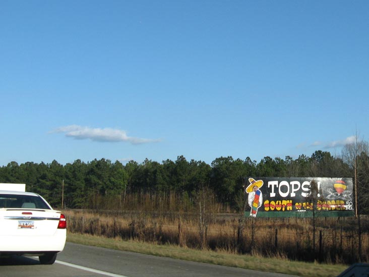 Tops! South of the Border Billboard, 50 Miles From South of the Border, Interstate 95, South Carolina