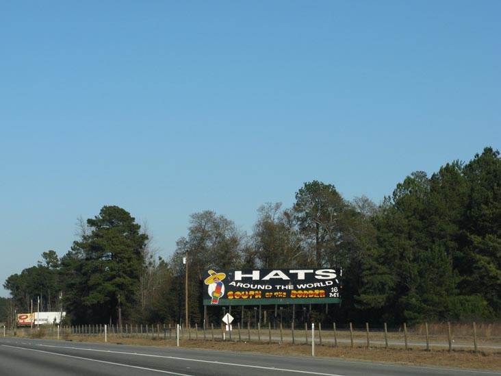 Hats Around The World South of the Border Billboard, 16 Miles From South of the Border, Interstate 95, South Carolina