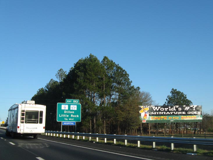 World's #1 Miniature Golf South of the Border Billboard, 6 Miles From South of the Border, Interstate 95, South Carolina