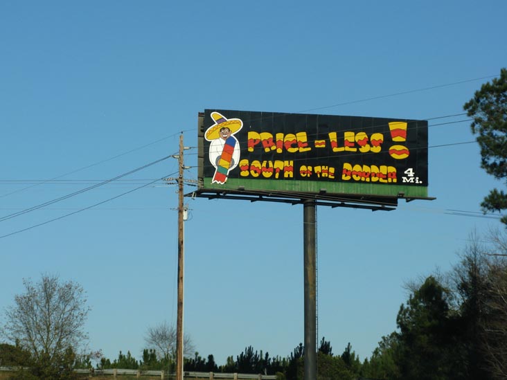 Price-Less! South of the Border Billboard, 4 Miles From South of the Border, Interstate 95, South Carolina