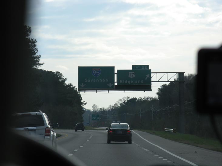 US 17 at Exit 22, Interstate 95, Ridgeland, South Carolina