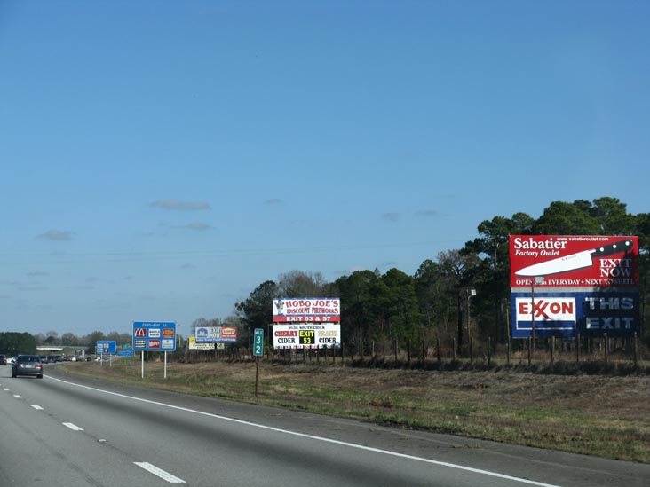 Hobo Joe's Discount Fireworks Billboard, Northbound Interstate 95 at Mile Marker 32, Jasper County, South Carolina