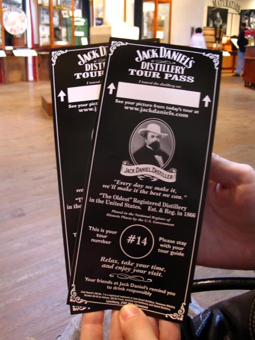 Jack Daniel's Distillery Tour Passes, Jack Daniel's Distillery, 280 Lynchburg Road, Lynchburg, Tennessee