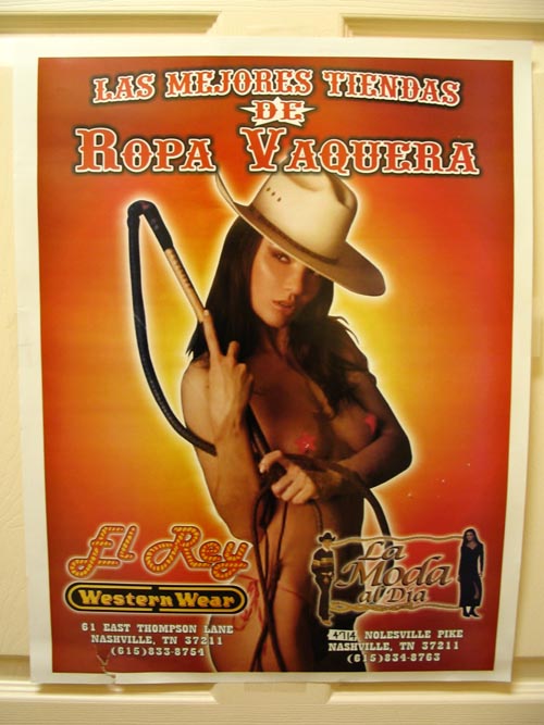 Poster, Fitting Room, El Rey Western Wear, 61 East Thompson Lane, Suite 113, Nashville, Tennessee