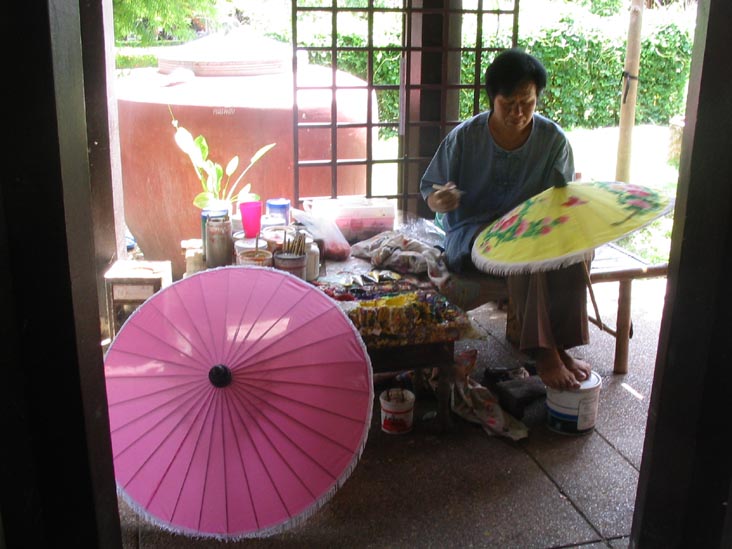 Umbrella Painter, Bang Sai Royal Folk Arts & Crafts Center, Ayutthaya Province, Thailand