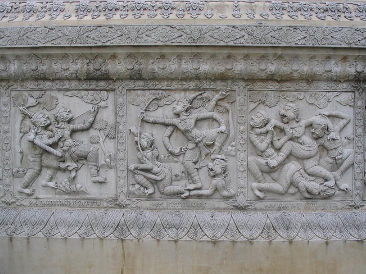 Bas Relief, Wat Phanan Choeng, Ayutthaya, Thailand