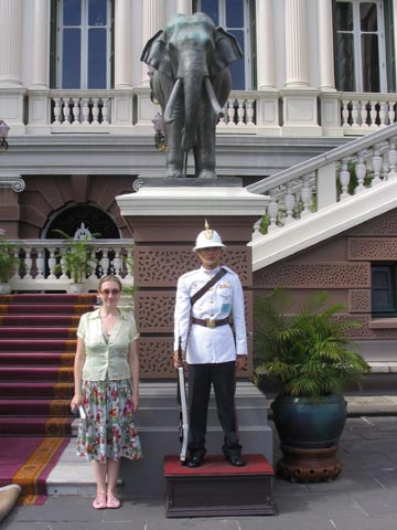 Guard Outside Chakri Maha Prasat Hall (Chakri Throne Hall), Bangkok, Thailand