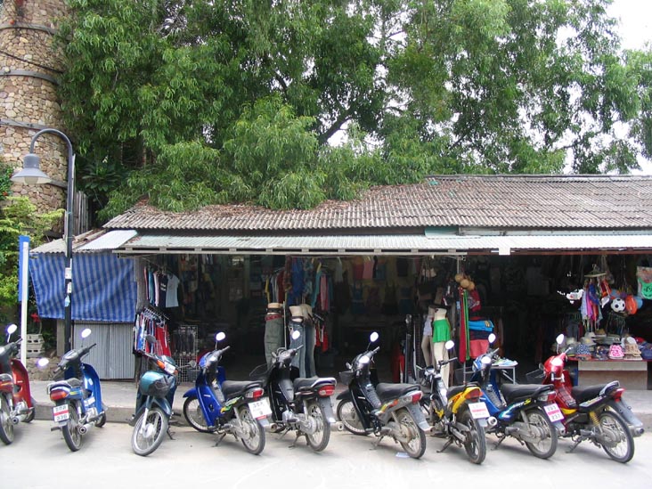 Stalls and Mopeds, Chaweng Beach Road, Ko Samui, Thailand