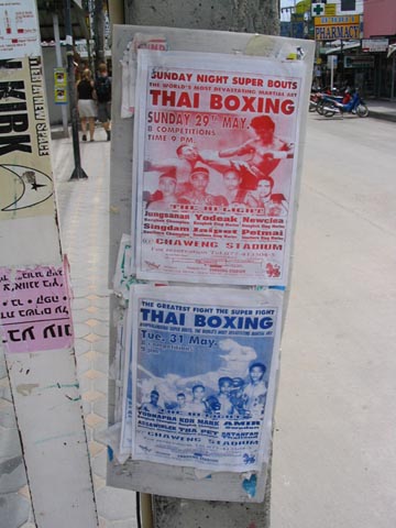 Muay Thai Fliers on Chaweng Beach Road, Ko Samui, Thailand