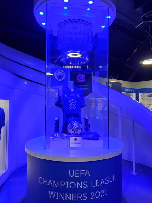 2021 UEFA Champions League Kit, Chelsea FC Museum, Stamford Bridge Stadium, Fulham, London, England, April 10, 2023