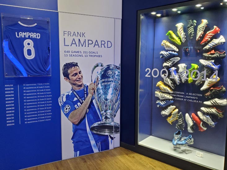 Frank Lampard Display, Chelsea FC Museum, Stamford Bridge Stadium, Fulham, London, England, April 10, 2023