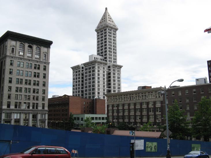 Smith Tower From Cherry Street and 3rd Avenue, Downtown, Seattle, Washington