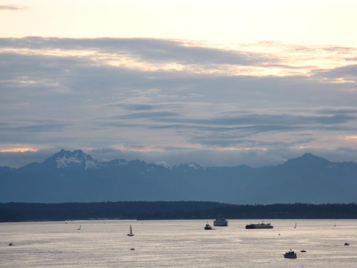 Olympic Mountains From Maximilien-In-The-Market, 81 Pike St #A, Pike Place Market, Seattle, Washington