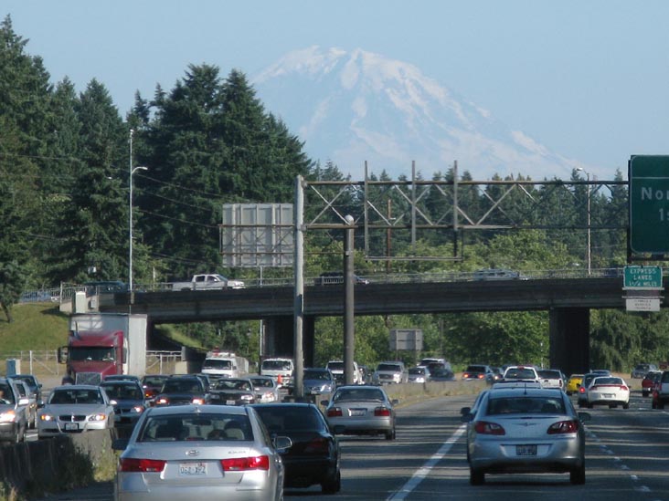 Mount Rainier From Interstate 5 Near Exit 175, North of Seattle, Washington