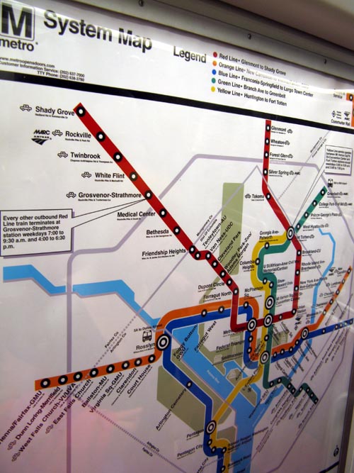 System Map, DC Metrorail, Washington, D.C.