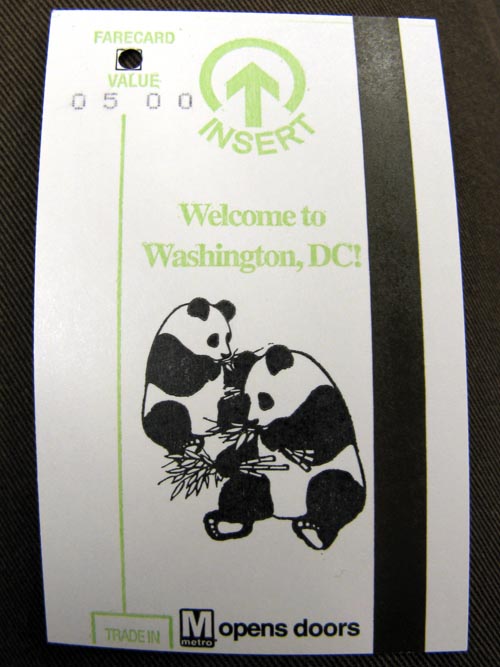 Fare Card, DC Metrorail, Washington, D.C.
