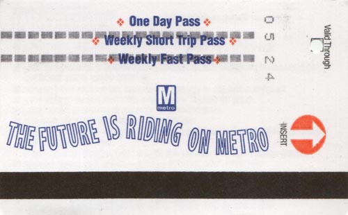 One Day Pass, DC Metrorail, Washington, D.C.