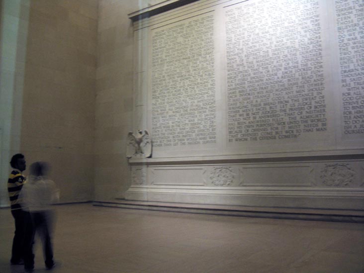 Second Inaugural Address, North Wall, Lincoln Memorial, National Mall, Washington, D.C., May 25, 2008