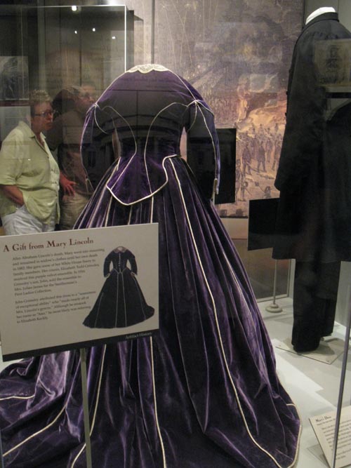 Mary Lincoln Purple Velvet Dress, Abraham Lincoln: An Extraordinary Life Exhibit, Third Floor, Smithsonian National Museum of American History, National Mall, Washington, D.C.