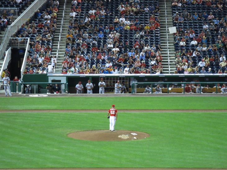 Joel Peralta Pitching, View From Section 238, Arizona Diamondbacks vs. Washington Nationals, Nationals Park, Washington, D.C., August 14, 2010