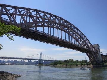 Hell Gate Bridge and Triborough Bridge From Astoria Park, Astoria, Queens, June 28, 2012