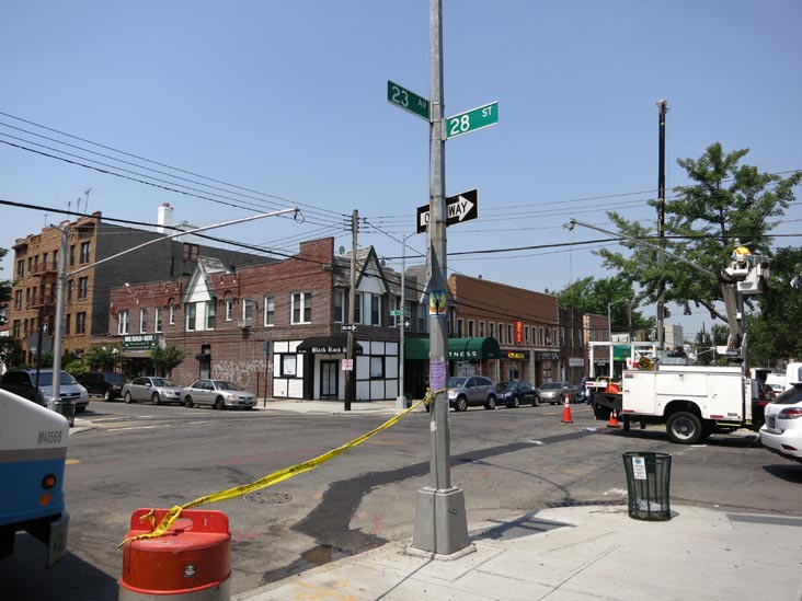 23rd Avenue and 28th Street, NE Corner, Astoria, Queens, June 25, 2013