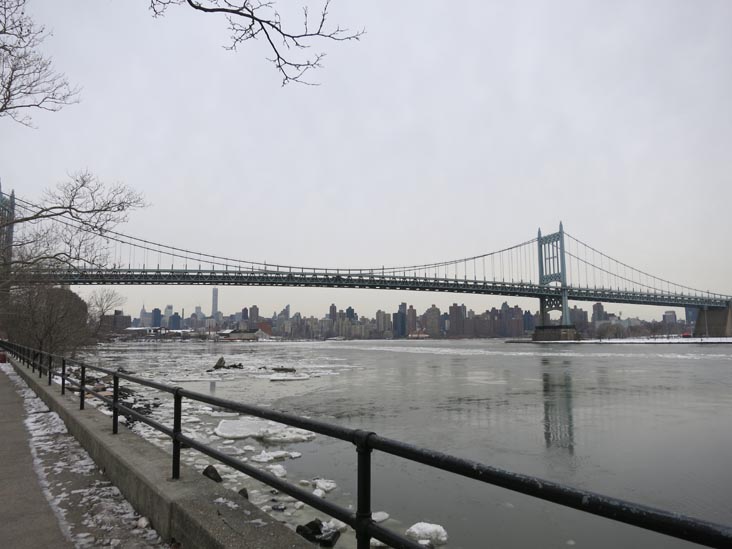 East River and Triborough Bridge From Shore Boulevard, Astoria Park, Astoria, Queens, February 21, 2015