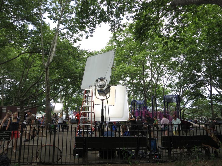 The Michael J. Fox Show Film Shoot, Charybdis Playground, Astoria Park, Astoria, Queens, June 26, 2013