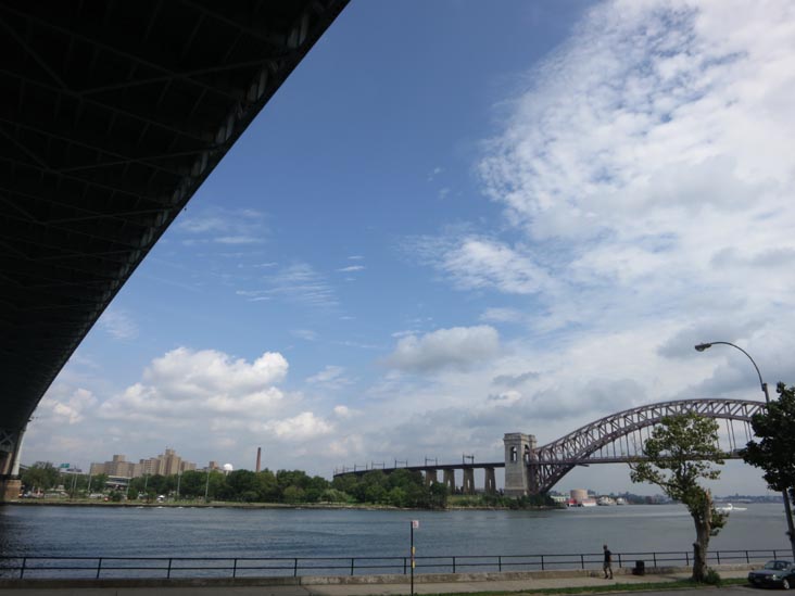 Robert F. Kennedy Bridge and Hell Gate Bridge, Shore Boulevard, Astoria Park, Astoria, Queens, August 11, 2012