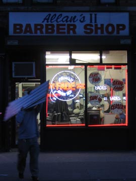 Allan's II Barber Shop, Ditmars Boulevard, Astoria, Queens, March 23, 2004