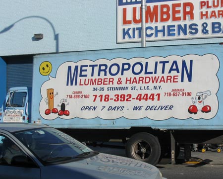 Metropolitan Lumber & Hardware Truck, Steinway Street at 34th Avenue, Astoria, Queens