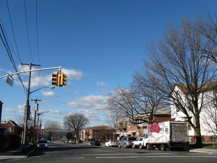 Looking West Down 25th Avenue From College Point Boulevard, College Point, Queens