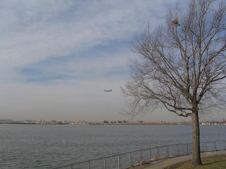 Plane Landing at LaGuardia Airport, Hermon A. MacNeil Park, College Point, Queens